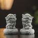 Green Sandstone Chinese Style Lion Awakening Wealth And Treasure Pair Of Table Tea Pets Home Entrance Office Festive_maomaolike.com