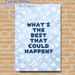 Inspirational Quote Painting Poster, Soft Watercolor Light Blue With Delicate White Florals Poster, Uplifting Positive Message Ideal For Bedroom_maomaolike.com
