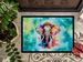 Hippie Animal Elephant Doormat Front Door Mat Indoor Outdoor Rugs For Entryway, Non Slip Washable Low Pile, 24H X 36W_maomaolike.com