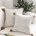 SOGA 2X 50cm Beige Rib Knit Throw Pillow Cover_maomaolike.com