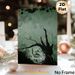 Haunted House Themed Painting Poster, Gloomy Green-toned Spooky Silhouette Poster, Eerie Atmospheric Decor Suitable For Home And Halloween Gatherings_maomaolike.com