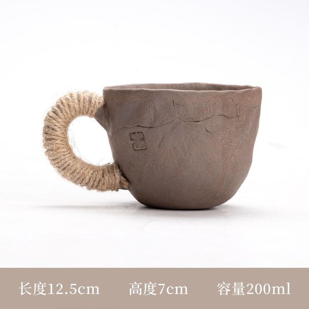Handmade Coffee Made Of Old Clay, Japanese Niche Design Ceramic Cup, Wabi-sabi Style Mug, Latte Cup_maomaolike.com