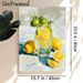 Lemon Drink Still Life Painting Poster, Vibrant Impasto-style Citrus & Lemonade Glass Poster, Fresh Visual Appeal For Kitchen, Dining Room Decor_maomaolike.com