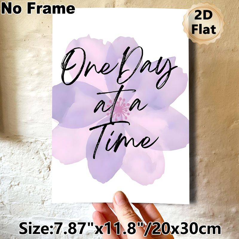 Inspirational Quote Floral Painting Poster, Soft Watercolor-style Light Purple Flower Poster, Warm Encouraging Decor For Bedroom, Living Room And_maomaolike.com
