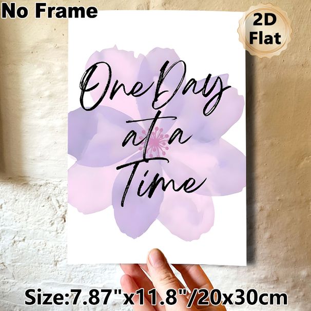 Inspirational Quote Floral Painting Poster, Soft Watercolor-style Light Purple Flower Poster, Warm Encouraging Decor For Bedroom, Living Room And_maomaolike.com
