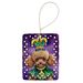 Poodle King Of Mardi Gras Porcelain Ornament Christmas Tree Hanging Decorations For Home Christmas Holiday, Rectangle, Gift, Multicolor_maomaolike.com
