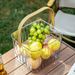 Outdoor Picnic Large Transparent Handheld Multifunctional Bath Desktop Snack Dried Fruit Storage Basket_maomaolike.com