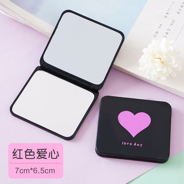 Square Plastic Double Sided Standing Makeup Mirror, Mini Portable Handheld Compact Mirror, Beauty Vanity Mirror For Student Dorm Home Daily Dressing
_maomaolike.com