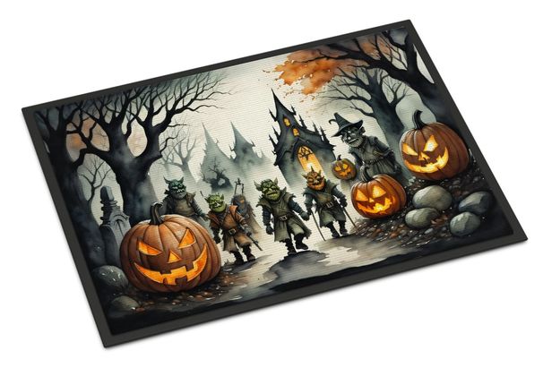 Orcs Spooky Halloween Doormat Front Door Mat Indoor Outdoor Rugs For Entryway, Non Slip Washable Low Pile, 24H X 36W_maomaolike.com