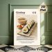 Gimbap Themed Painting Poster, Warm-toned Vintage Korean Cuisine Scene Poster, Appetizing Food Display Ideal For Restaurant, Kitchen Dining Area_maomaolike.com