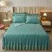 Thickened Quilted Skirt Style 1.8m Single Piece Non-Slip Sheet Dust Cover 1.5m Bed Three-Piece Set_maomaolike.com
