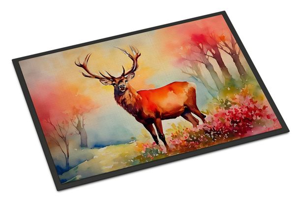 Deer Stag Doormat Front Door Mat Indoor Outdoor Rugs For Entryway, Non Slip Washable Low Pile, 24H X 36W_maomaolike.com
