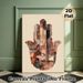 Hamsa Hand Themed Painting Poster, Vintage Collage Style Poster, Layered Aged Paper & Patterned Fragments Design, Unique Artistic Decor Ideal For_maomaolike.com