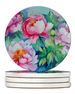 Peonies In Watercolor Large Sandstone Coasters Pack Of 4 Absorbent Round Coasters Decor Gifts For Men Or Women, 4 In, Multicolor_maomaolike.com