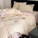 Cute Cartoon Towel Embroidery 100s Long-staple Four-piece Pure Cotton Thickened Quilt Cover Children's Bedding Set_maomaolike.com