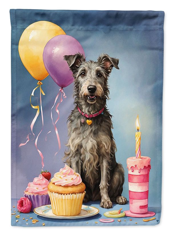 Scottish Deerhound Happy Birthday Garden Flag Mailbox Flag Decorative Yard Flag Banner Outside Patio Artwork Yard Flower Beds, Garden Size, Multicolor_maomaolike.com