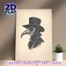 Plague Doctor Painting Poster, Vintage Monochrome Bird-masked Plague Doctor Portrait Poster, Unique Historical Gothic-style Decor Suitable For Home_maomaolike.com