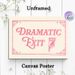 Dramatic Exit Themed Painting Poster, Vintage Pink Typography With Pointing Hand Poster, Playful Retro Decorative Piece Ideal For Entryway, Living_maomaolike.com