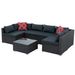Patio Furniture, Outdoor Furniture, Seasonal PE Wicker Furniture, 7 Set Wicker Furniture With Tempered Glass Coffee Table_maomaolike.com