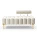 53.2"Width Modern End Of Bed Bench Sherpa Fabric Upholstered 2 Seater Sofa Couch Entryway Ottoman Bench Fuzzy Sofa Stool Footrest Window Bench With Gold Metal Legs For Bedroom Living Room,BEIGE_maomaolike.com