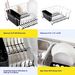 Sweet Home Collection 2 Piece Dish Drying Rack Set Drainer With Utensil Holder Simple Easy To Use Fits In Most Sinks, 14.5" X 13" X 5.25", Black_maomaolike.com