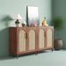 Sideboard Buffet Set Of 2, Accent Rattan Storage Cabinet With DoorsBrwo_maomaolike.com