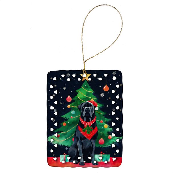 Cane Corso Christmas Porcelain Ornament Christmas Tree Hanging Decorations For Home Christmas Holiday, Rectangle, Gift, Multicolor_maomaolike.com