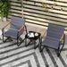 3 Pieces Patio Bistro Set Outdoor Fabric Conversation Set Up To 330 Lbs For Porch, Patio, Balcony And Other Small Spaces_maomaolike.com
