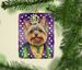 Yorkshire Terrier King Of Mardi Gras Porcelain Ornament Christmas Tree Hanging Decorations For Home Christmas Holiday, Rectangle, Gift, Multicolor_maomaolike.com