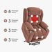 Power Lift Recliner Chair For Elderly, Recliner Chair With Massage & Heat, Electric Leather Lift Recliner Chair For Living Room With Side Pocket, USB & Type-C Charge Port, Red Brown_maomaolike.com