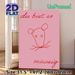 Mouse Themed Painting Poster, Soft Pink Background Red Line Art Mouse Poster, Simple Cute Design, Ideal For Bedroom And Living Room Wall Decor_maomaolike.com