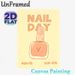 Nail Day Themed Painting Poster, Warm-toned Cute Cartoon Style Poster, Adorable Nail Polish Bottle With Heart Design, Suitable Decor For Beauty Salons_maomaolike.com