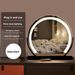 Semicircular LED With Three-Color Fill Light, Desktop Smart Touch Rechargeable Makeup Mirror, Dressing Mirror_maomaolike.com