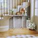 Console Table Narrow Sofa Table With Stable Metal Legs Entrance Table Home Decor Behind The Couch Table Modern Foyer Table For Living Room, Entryway, Hallway, White_maomaolike.com