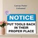 Tool Organization Notice Painting Poster, Bold Clear Typographic Poster, Reminds Users To Return Tools To Proper Spots, Ideal For Workshop And Garage_maomaolike.com