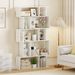 Geometric Bookshelf 5-Tier Bookcase With Open Shelves And Closed-back Cubes 2 Anti-tipping Non-slip Foot_maomaolike.com