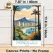 Honolulu Hawaii Coastal City Painting Poster, Vibrant Stylized Tropical Coastal Cityscape Poster, Infuses Calm Tropical Ambiance, Suitable For Home_maomaolike.com