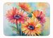 Gerbera Daisies In Watercolor Memory Foam Kitchen Mat Machine Washable Anti-Fatigue Mat Cushion Comfort Bath Mat Or Kitchen Rug_maomaolike.com