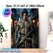 Japanese Samurai Painting Poster, Mysterious Dark Rainy Ancient Alley Scene Poster, Vivid Tattooed Warrior With Katana Design, Ideal For Home And_maomaolike.com