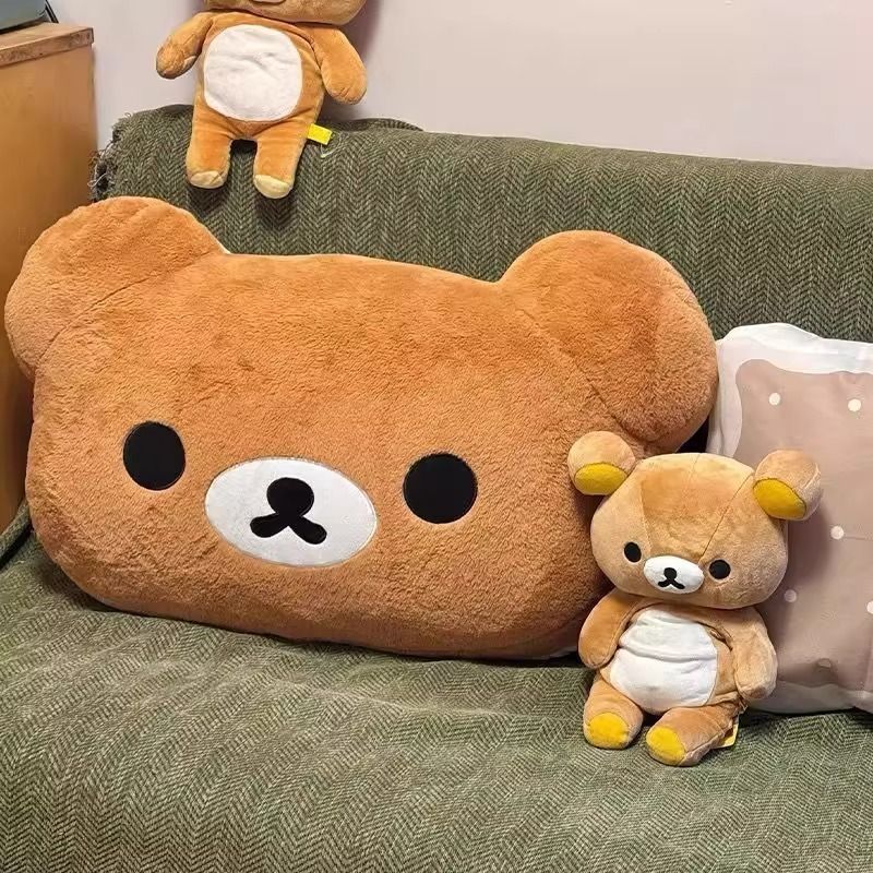 Rilakkuma Bear Plush Dual Sided Large Soft Bedside Cushion Nap Pillow Dormitory Stuffed Doll Gift For Girlfriend_maomaolike.com