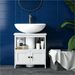 Pedestal Sink Storage Cabinet, Bathroom Under Sink Cabinet With 2 Doors And Open Shelf_maomaolike.com