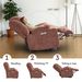 Power Lift Recliner Chair For Elderly, Recliner Chair With Massage & Heat, Electric Leather Lift Recliner Chair For Living Room With Side Pocket, USB & Type-C Charge Port, Red Brown_maomaolike.com