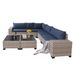 7-Piece Outdoor Patio Furniture Sets, All-Weather Wicker Rattan Sectional Sofa, Modern Two Glass Coffee Table And Washable Seat Cushion(Grey White-Blue)_maomaolike.com