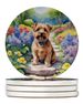 Norfolk Terrier Spring Path Large Sandstone Coasters Pack Of 4 Absorbent Round Coasters Decor Gifts For Men Or Women, 4 In, Multicolor_maomaolike.com
