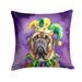 Mastiff King Of Mardi Gras Throw Pillow Machine Washable, Indoor Outdoor Decorative Pillow For Couch, Bed Or Patio, 18Hx18W_maomaolike.com