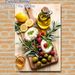 Cheese & Artisanal Food Platter Painting Poster, Warm-toned Rustic Culinary Scene Poster, Elegant Food-themed Decor Suitable For Kitchen And Dining_maomaolike.com