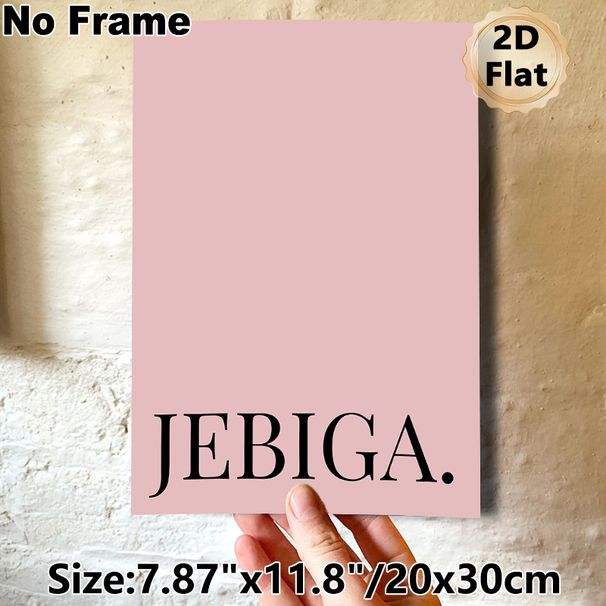 JEBIGA Typography Painting Poster, Minimalist Black Lettering On Soft Blush Tone Poster, Sleek Understated Decor Piece Suitable For Bedroom, Living_maomaolike.com