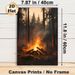 Forest Campfire Painting Poster, Warm-toned Realistic Forest Campfire Scene Poster, Cozy Atmospheric Decor Suitable For Living Room, Bedroom, Cabin_maomaolike.com