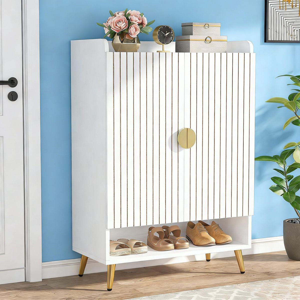 Shoe Cabinet, Shoe Storage Organizer With Adjustable Shelves_maomaolike.com