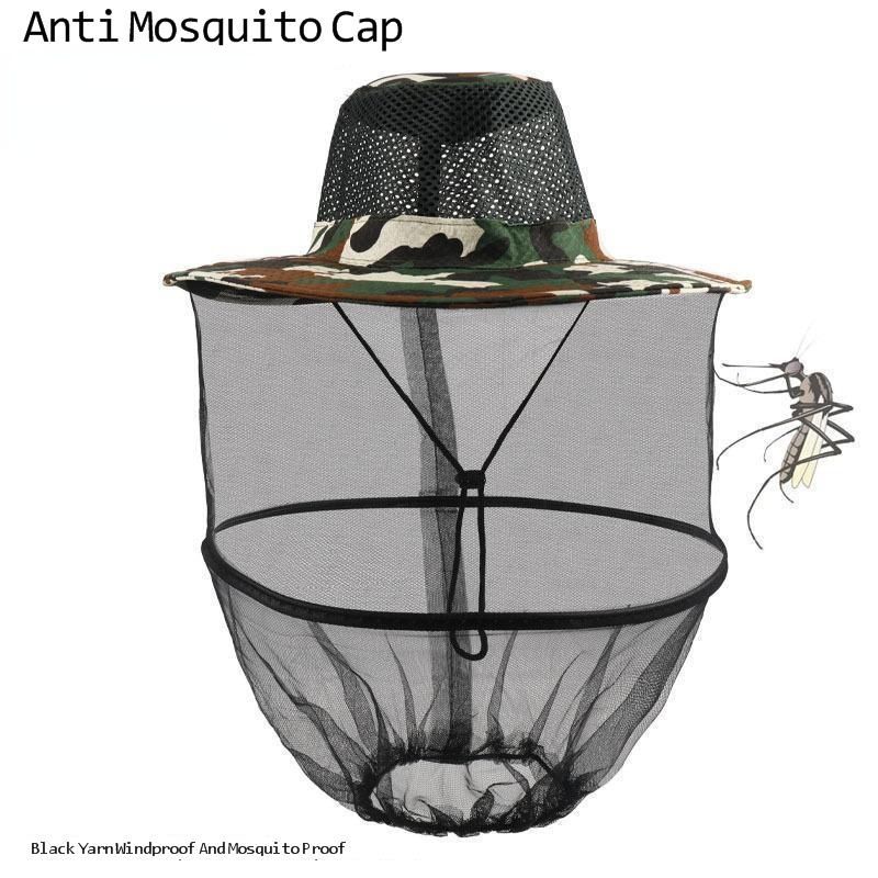 Hot Sale Anti Mosquito Mask Sun Visor Hats Caps Men Protection Big Hat Brim Wild Large Night Fishing Scarf Fisherman Farmer_maomaolike.com